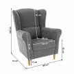 Füles fotel, szürke, CHARLOT