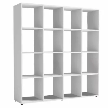 Többfunkciós könyvespolc, fehér, DTD laminált, SARAH