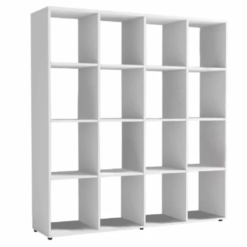 Többfunkciós könyvespolc, fehér, DTD laminált, SARAH