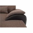 U alakú ülőgarnitúra, barna szövet / barna textilbőr, jobb oldali kivitel, EMILY U