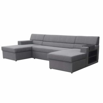   Ülőgarnitúra 2 rakodótérrel, szürke szövet, jobbos, MARKOS