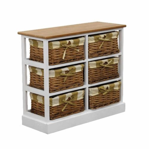 Komód, fehér/méz színű, GINGER 1