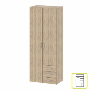 2-ajtós szekrény, sonoma tölgyfa, GWEN 70425