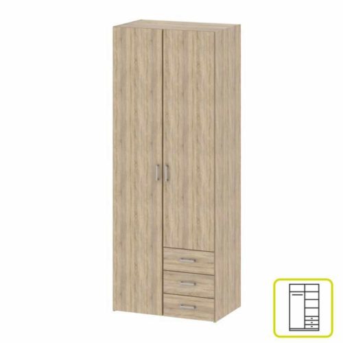 2-ajtós szekrény, sonoma tölgyfa, GWEN 70425