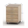 4 fiókos kerekes szekrény + zár, sonoma tölgyfa, TEMPO ASISTENT NEW 015