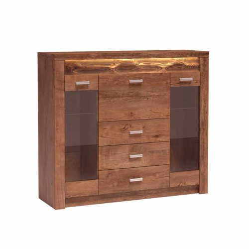 Vitrines komód, kőris világos, INFINITY 08