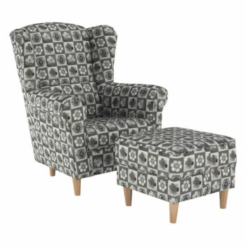 Fotel + puff, patchwork N1, ASTRID