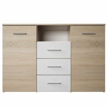 Komód, sonoma tölgyfa/fehér, GABRIELA