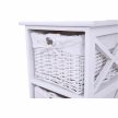 Komód, fa/vesszőfonás/szövet, fehér, RAFAELLO 3