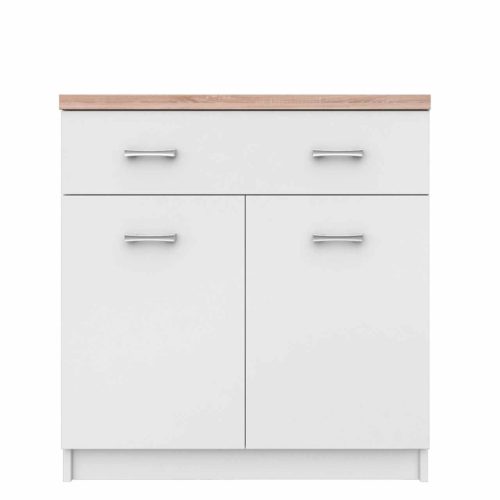 Komód 2D1S, fehér/tölgy sonoma, TOPTY TYP 14