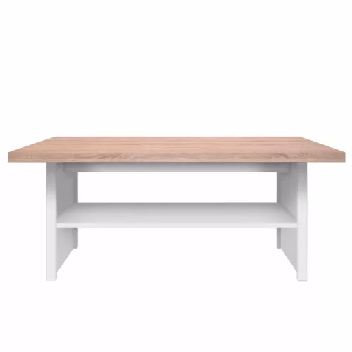 Dohányzóasztal 115, DTD laminált, fehér/tölgy sonoma, TOPTY