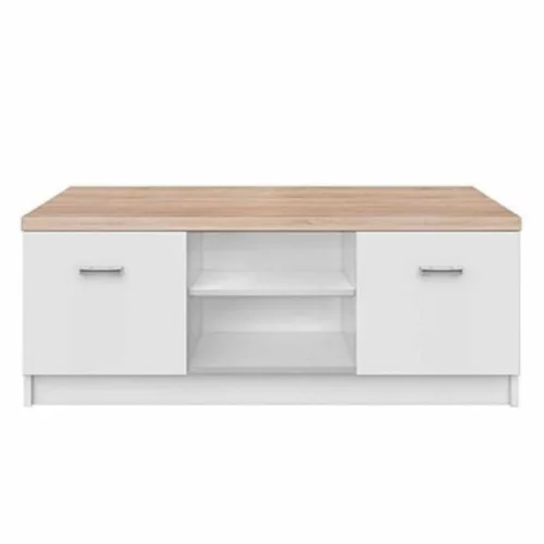 RTV asztal 2d, DTD laminált, fehér/tölgy sonoma, TOPTY