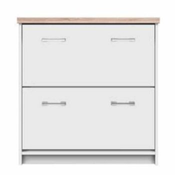   Cipősszekrény 2k, DTD laminált, fehér/tölgy sonoma, TOPTY