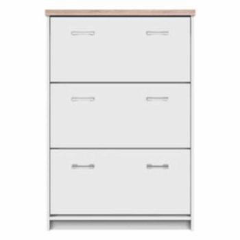   Cipősszekrény 3k, DTD laminált, fehér/tölgy sonoma, TOPTY