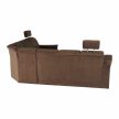 Ülőgarnitúra ágyfunkcióval, barna szövet, jobb oldali kivitel, SANTIAGO