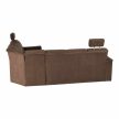 Ülőgarnitúra ágyfunkcióval, barna szövet, jobb oldali kivitel, SANTIAGO