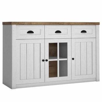   Komód, DTD laminált, erdei fenyő Andersen + lefkas tölgyfa, PROVANCE