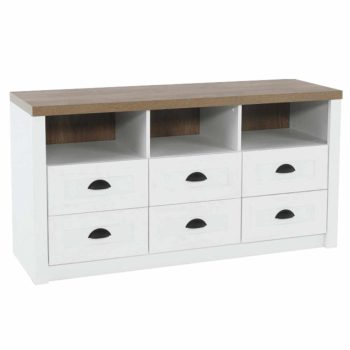   Komód, DTD laminált, erdei fenyő Andersen + lefkas tölgyfa, PROVANCE