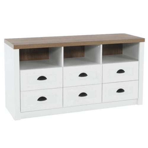 Komód, DTD laminált, erdei fenyő Andersen + lefkas tölgyfa, PROVANCE