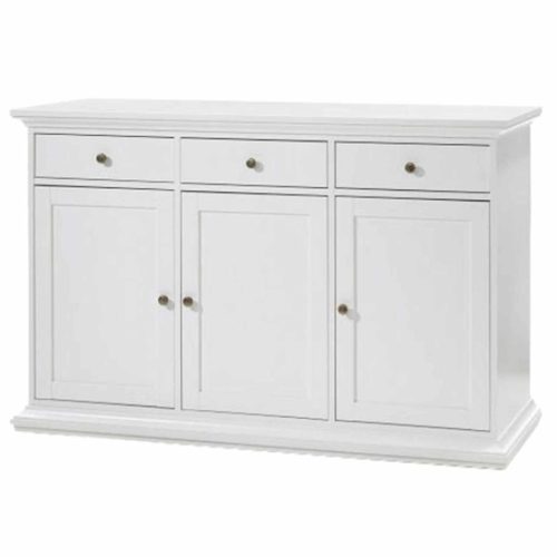 Komód, DTD fóliázott/MDF festett, fehér, PARIS