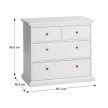Komód, DTD fóliázott/MDF festett, fehér, PARIS