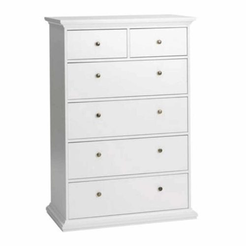 Komód, DTD fóliázott/MDF festett, fehér, PARIS 70306