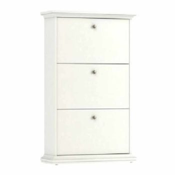 Cipősszekrény, DTD fóliázott/MDF festett, fehér, PARIS