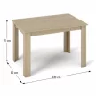 Étkezőasztal 120x80, DTD laminált, ABS élek, sonoma tölgyfa, KRAZ