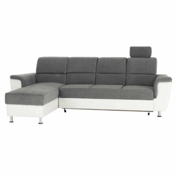 Kissarok, műbőr fehér/szövet szürke, balos, SANTIAGO