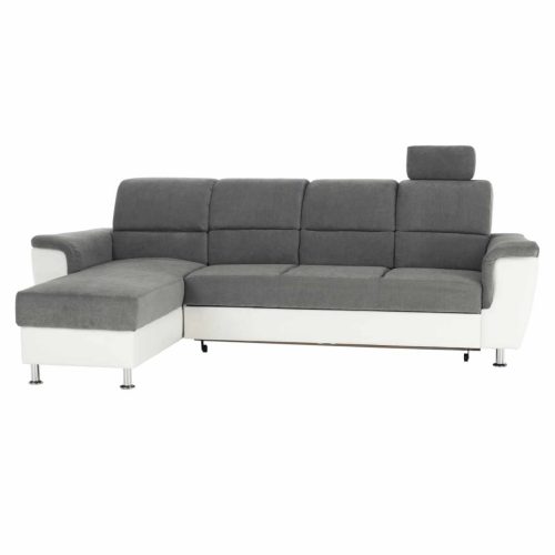 Kissarok, műbőr fehér/szövet szürke, balos, SANTIAGO