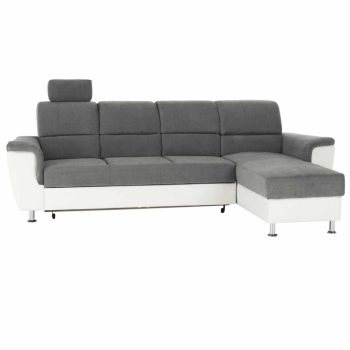 Kissarok, műbőr fehér/szövet szürke, jobbos, SANTIAGO