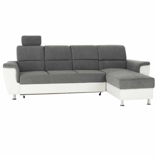 Kissarok, műbőr fehér/szövet szürke, jobbos, SANTIAGO