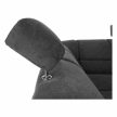 Ülőgarnitúra, bal oldali kivitel, fekete textilbőr/sötétszürke szövet, SANTIAGO U