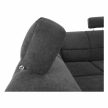 Ülőgarnitúra, bal oldali kivitel, fekete textilbőr/sötétszürke szövet, SANTIAGO U