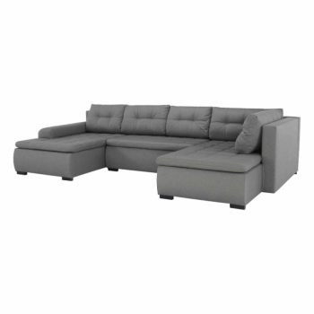   Ülőgarnitúra, Sarok, Kinyitható rakodótérrel, Kárpitozott, Jobbos változat, Szürke, LIMONE U