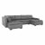 Ülőgarnitúra, Sarok, Kinyitható rakodótérrel, Kárpitozott, Balos változat, Szürke, LIMONE U