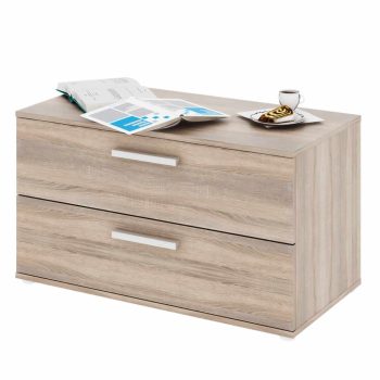 Alacsony szekrény 2 fiókal, sonoma tölgy, DUNAJ