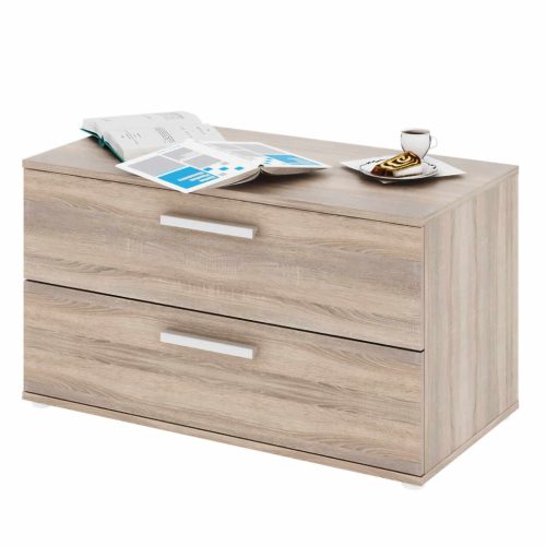 Alacsony szekrény 2 fiókal, sonoma tölgy, DUNAJ