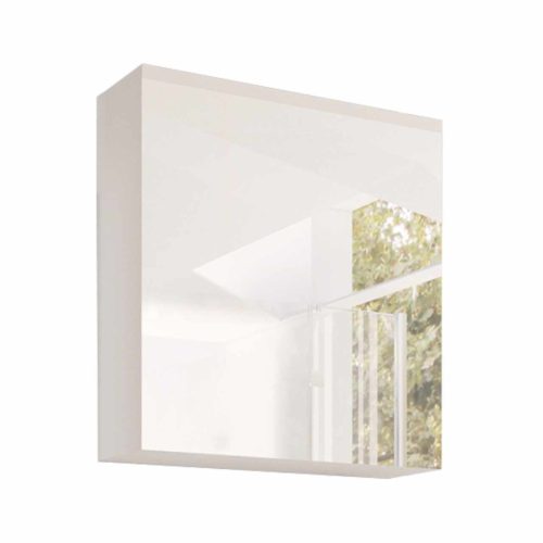 Tükrösszekrény, fehér/ fehér extra magas  HG fény, MASON WH14