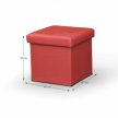Összehajtható puff, műbőr piros, TELA NEW