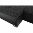 Sarokülőgarnitúra, fekete/fekete melír, TRAMP