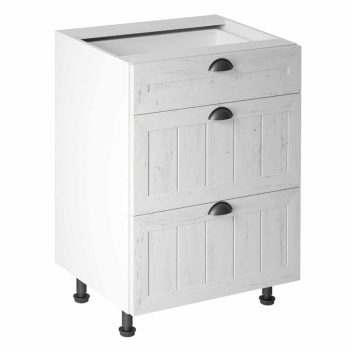   Alsószekrény három fiókkal D60S3, fehér/sosna andersen, PROVANCE
