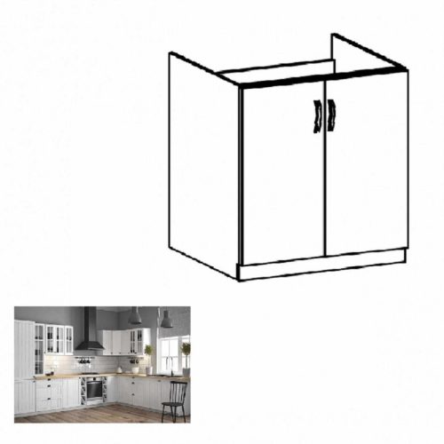 PROVANCE D80Z alsó mosogató szekrény, fenyő Andersen/fehér