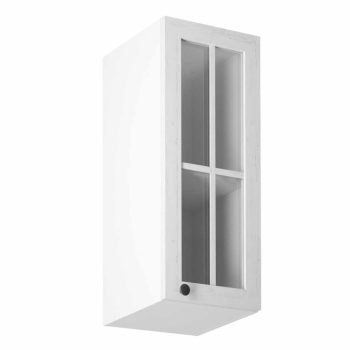   Felsőszekrény üveggel G30S, jobbos, fehér/sosna andersen, PROVANCE