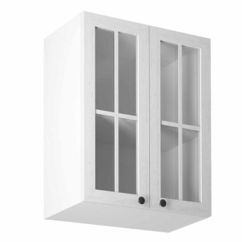   Kétajtós felsőszekrény üveggel G60S, fehér/sosna andersen, PROVANCE