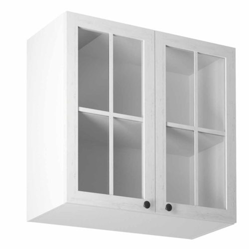 PROVANCE G80S felső szekrény két üvegezett ajtóval, fenyő Andersen/fehér