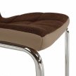 Étkezőszék, barna szövet/műbőr bézs/króm, SALOMA NEW