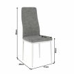 Szék, világos szürke anyag/fehér fém, COLETA NOVA