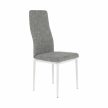 Szék, világos szürke anyag/fehér fém, COLETA NOVA