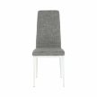 Szék, világos szürke anyag/fehér fém, COLETA NOVA